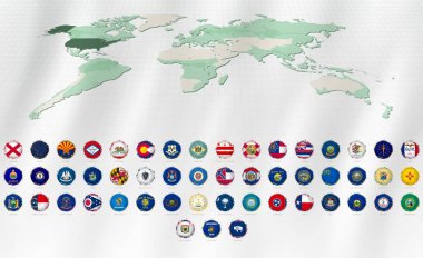 ABD Devlet Bayrakları Boya Sıçrama Tasarımı İçin Yuvarlak Endişeli.