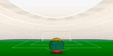 Ulusal Bayrak Futbol Topuyla Litvanya Futbol Stadyumu.