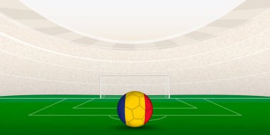 Ulusal Bayrak Futbol Topuyla Romanya Futbol Stadyumu.