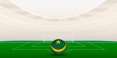 Ulusal Bayrak Futbol Topuyla Moritanya Futbol Stadyumu.