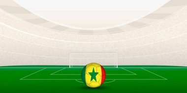 Ulusal Bayrak Futbol Topuyla Senegal Futbol Stadyumu.