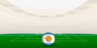 Ulusal Bayrak Futbol Topuyla Arjantin Futbol Stadyumu.