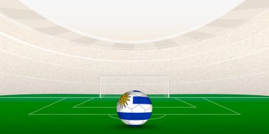 Ulusal Bayrak Futbol Topuyla Uruguay Futbol Stadyumu.
