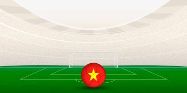Milli Bayrak Futbol Topuyla Vietnam Futbol Stadyumu.
