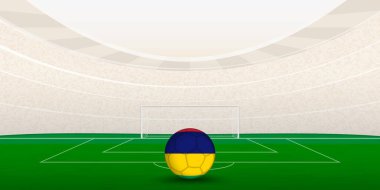 Ulusal Bayrak Futbol Topuyla Mauritian Futbol Stadyumu.