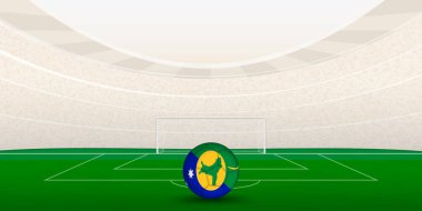 Ulusal Bayrak Futbol Topuyla Noel Adası Futbol Stadyumu.