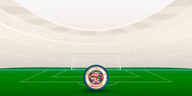 Ulusal Bayrak Futbol Topuyla Minnesotan Futbol Stadyumu.