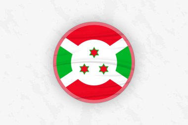 Burundi Bayrak Dairesel Etiket Tasarımı, Ulusal Onur Dekorasyonu.