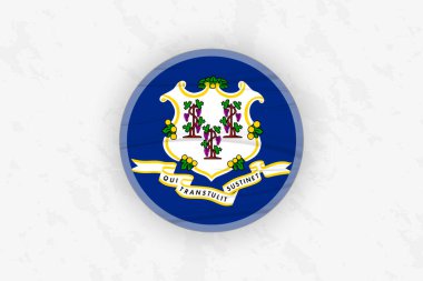 Connecticut Bayrak Çemberi Etiketi Tasarımı, Ulusal Onur Dekorasyonu.