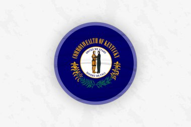 Kentucky Bayrak Çemberi Etiketi Tasarımı, Ulusal Onur Dekorasyonu.