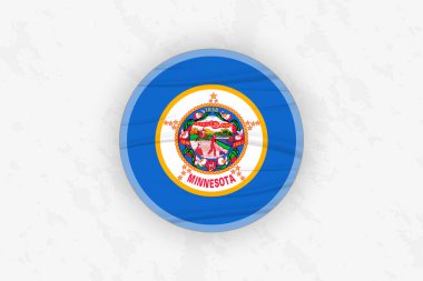 Minnesota Bayrak Dairesel Etiketi Tasarımı, Ulusal Onur Dekorasyonu.