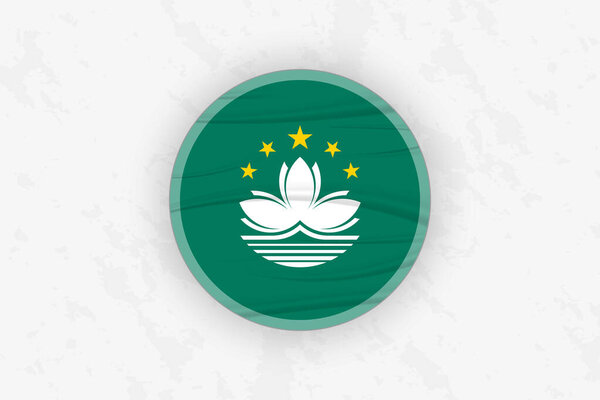 Macau Flag Circular Sticker Design, National Pride Decal.