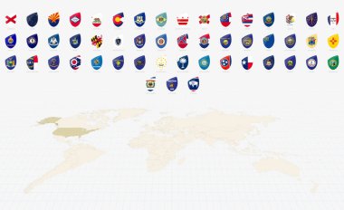 Rugby Tarzı Amerikan Bayrağı. Büyük Rugby simgesi seti.