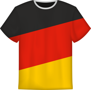 Alman bayrağı taşıyan tişört tasarımı. Tişört şablonu.