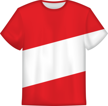 Avusturya bayrağı taşıyan tişört tasarımı. Tişört şablonu.