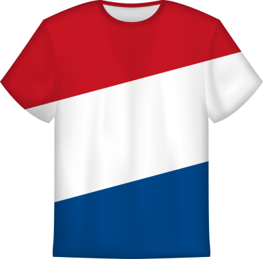 Hollanda bayrağı taşıyan tişört tasarımı. Tişört şablonu.