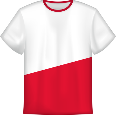 Polonya bayrağı taşıyan tişört tasarımı. Tişört şablonu.