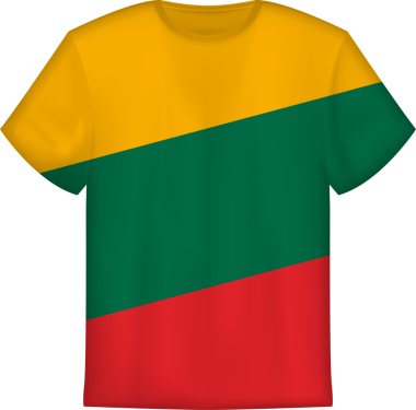 Litvanya bayraklı tişört tasarımı. Tişört şablonu.