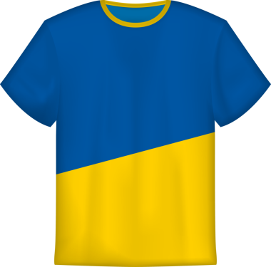 Ukrayna bayrağı taşıyan tişört tasarımı. Tişört şablonu.