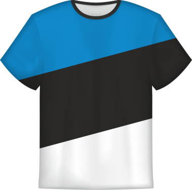 Estonya bayrağı taşıyan tişört tasarımı. Tişört şablonu.