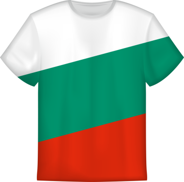 Üzerinde Bulgaristan bayrağı olan tişört tasarımı. Tişört şablonu.