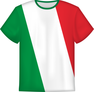 İtalya bayrağı olan tişört tasarımı. Tişört şablonu.