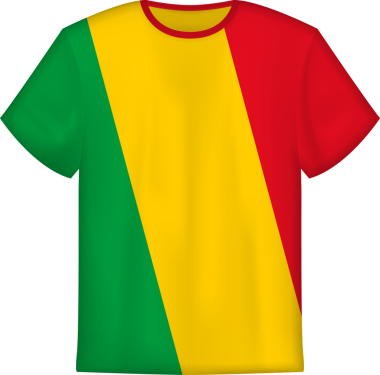 Mali bayrağı olan tişört tasarımı. Tişört şablonu.