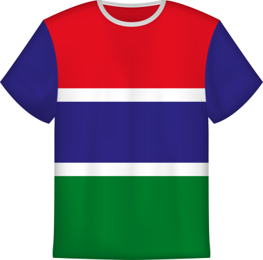 Gambiya bayrağı olan tişört tasarımı. Tişört şablonu.