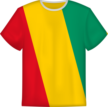 Gine bayraklı tişört tasarımı. Tişört şablonu.