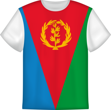 Eritre bayrağı olan tişört tasarımı. Tişört şablonu.