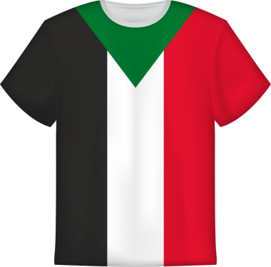 Sudan bayrağı olan tişört tasarımı. Tişört şablonu.