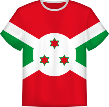 Burundi bayrağı taşıyan tişört tasarımı. Tişört şablonu.