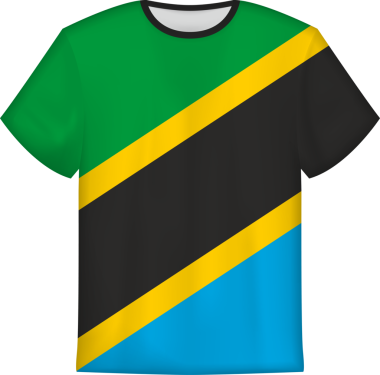 Tanzanya bayrağı olan tişört tasarımı. Tişört şablonu.