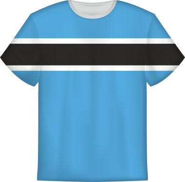 Botswana bayrağı olan tişört tasarımı. Tişört şablonu.