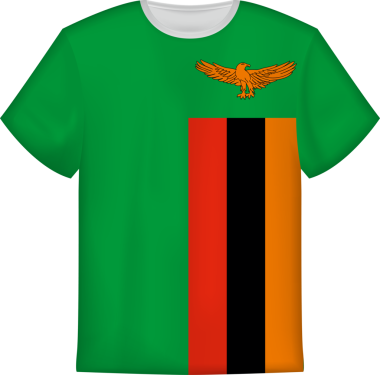 Zambiya tişört şablonlu tişört tasarımı.