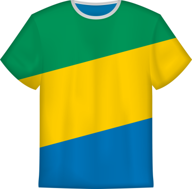 Gabon bayrağı olan tişört tasarımı. Tişört şablonu.