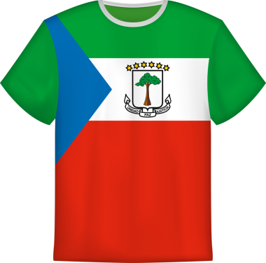 Ekvator Ginesi bayraklı tişört tasarımı. Tişört şablonu.