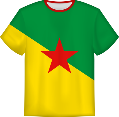 Fransız Guyanası bayraklı tişört tasarımı. Tişört şablonu.