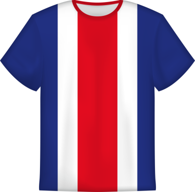 Kosta Rika bayraklı tişört tasarımı. Tişört şablonu.