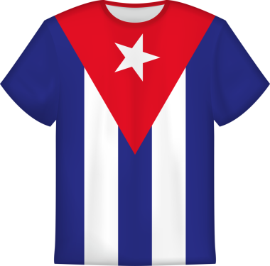 Küba bayraklı tişört tasarımı. Tişört şablonu.