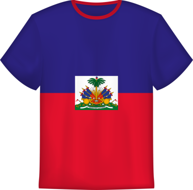Haiti bayrağı olan tişört tasarımı. Tişört şablonu.