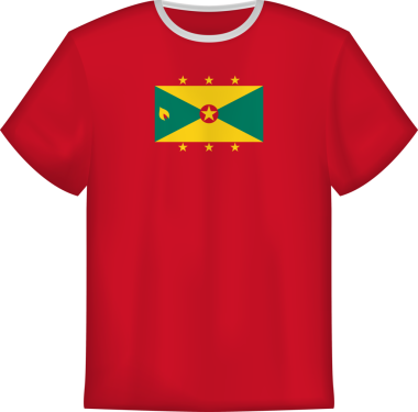 Grenada bayrağı olan tişört tasarımı. Tişört şablonu.