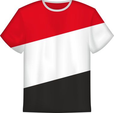 Üzerinde Yemen bayrağı olan tişört tasarımı. Tişört şablonu.