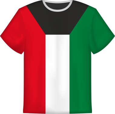 Kuveyt bayrağı olan tişört tasarımı. Tişört şablonu.