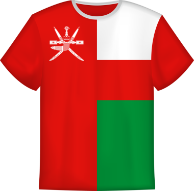 Umman bayrağı taşıyan tişört tasarımı. Tişört şablonu.