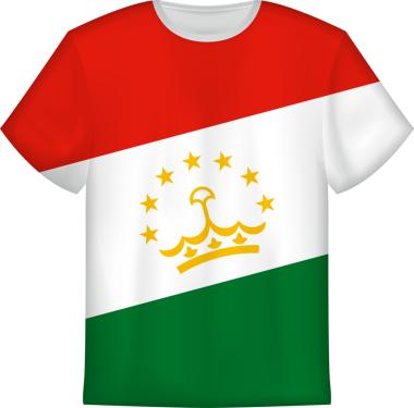 Tacikistan bayrağı taşıyan tişört tasarımı. Tişört şablonu.