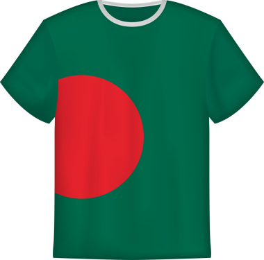 Bangladeş bayraklı tişört tasarımı. Tişört şablonu.