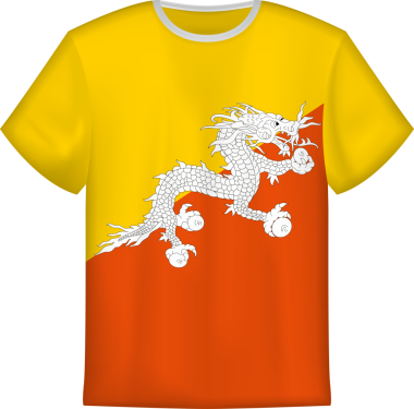 Butan bayrağı taşıyan tişört tasarımı. Tişört şablonu.