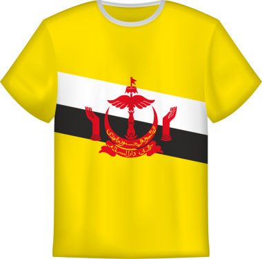 Brunei bayrağı taşıyan tişört tasarımı. Tişört şablonu.