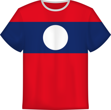 Laos bayrağı taşıyan tişört tasarımı. Tişört şablonu.